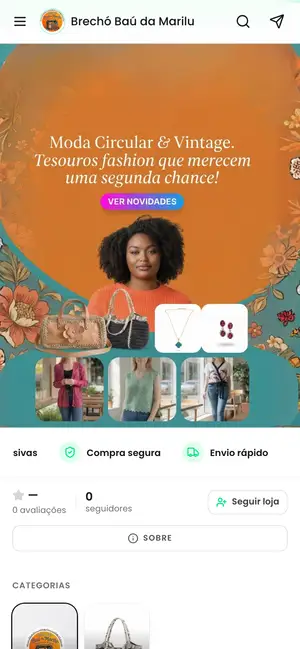 Loja Brechó Baú da Marilu aberta no celular