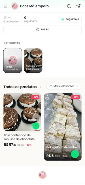 Loja Doce Má Amparo aberta no celular